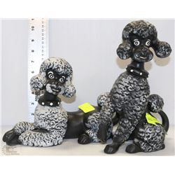 SET OF 2 PORCELAIN POODLES