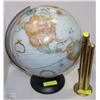 Image 1 : WORLD GLOBE W/ VINTAGE COIN PIGGY BANK W/KEY