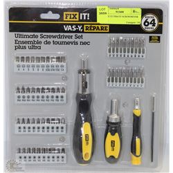 64 PIECE ULTIMATE SCREWDRIVER SET