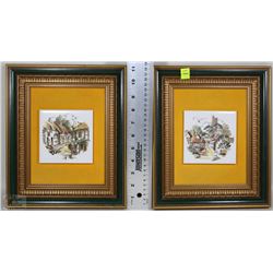 PAIR OF VINTAGE  GORE FRAMED CERAMIC PLAQUES