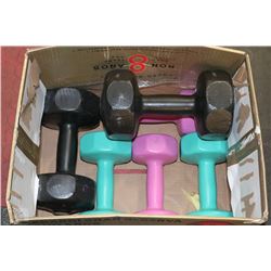 SET OF 6 DUMB BELLS- DIFFERENT SIZES