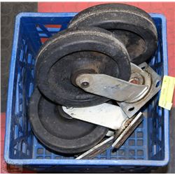 4 LARGE  8" HEAVY DUTY CASTORS
