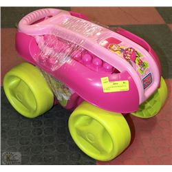 PINK MEGA BLOCKS WAGON FULL OF MEGA