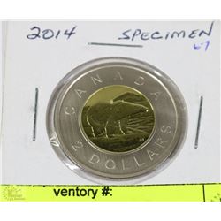 2014 CANADA 2 DOLLAR SPECIMEN COIN