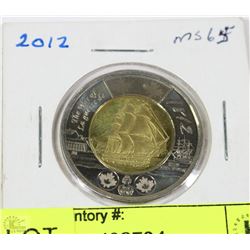 2012 CANADA 2 DOLLARS 1812 WAR SHANNON