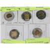 Image 1 : LOT OF 5 CANADIAN 2 DOLLAR COINS