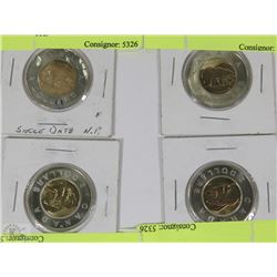 LOT OF 4 CANADIAN $2 DOLLAR COINS
