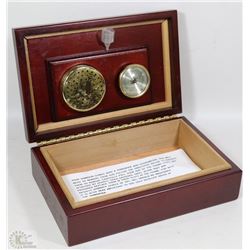 HUMIDOR CIGAR BOX WITH HUMIDIFIER & HYGROMETOR