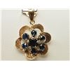 Image 1 : #2-14K YELLOW GOLD SAPPHIRE FLORAL PENDANT