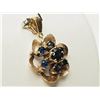 Image 2 : #2-14K YELLOW GOLD SAPPHIRE FLORAL PENDANT