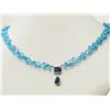 Image 2 : #6-14K WHITE GOLD SAPPHIRE & BLUE TOPAZ NECKLACE