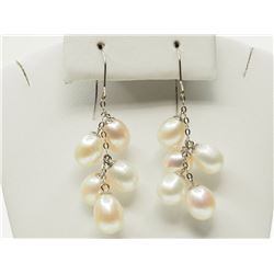 #8-10K WHITE GOLD FRESHWATER PEARL EARRINGS