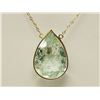 Image 1 : #9-14K YELLOW GOLD GREEN AMETHYST PENDANT