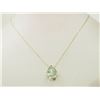 Image 2 : #9-14K YELLOW GOLD GREEN AMETHYST PENDANT