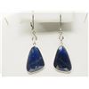 Image 2 : #11-14K WHITE GOLD SAPPHIRE & DIAMOND EARRINGS