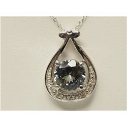 #13-14K WHITE GOLD GREEN SAPPHIRE & DIAMOND
