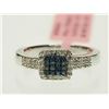 Image 1 : #14-STERLING SILVER BLUE DIAMOND & WHITE DIAMOND