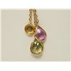 Image 2 : #16-14K YELLOW GOLD FANCY COLOUR SAPPHIRE AND