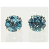 Image 1 : #17-14K WHITE GOLD BLUE TOPAZ EARRINGS