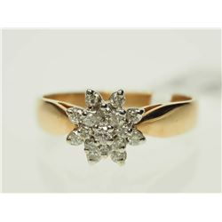 #21-10K YELLOW GOLD DIAMOND CLUSTER RING SIZE 6