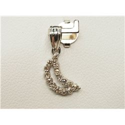 #24-14K WHITE GOLD DIAMOND CRESCENT MOON PENDANT