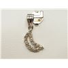 Image 1 : #24-14K WHITE GOLD DIAMOND CRESCENT MOON PENDANT