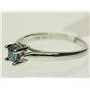 Image 3 : #27-14K WHITE GOLD PRINCESS CUT BLUE DIAMOND AND