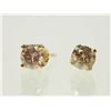Image 1 : #29-14K YELLOW GOLD COGNAC DIAMOND EARRINGS
