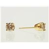 Image 2 : #29-14K YELLOW GOLD COGNAC DIAMOND EARRINGS