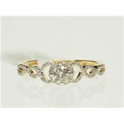 #30-14K YELLOW GOLD DIAMOND RING WITH 70 SINGLE CUT