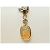 Image 1 : #31-14K YELLOW GOLD OPAL & DIAMOND PENDANT