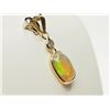Image 2 : #31-14K YELLOW GOLD OPAL & DIAMOND PENDANT