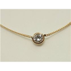 #34-10K YELLOW GOLD DIAMOND SOLITAIRE NECKLACE