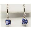 Image 1 : #35-14K WHITE GOLD TANZANITE & DIAMOND HOOP