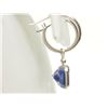 Image 4 : #35-14K WHITE GOLD TANZANITE & DIAMOND HOOP
