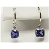 Image 6 : #35-14K WHITE GOLD TANZANITE & DIAMOND HOOP