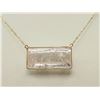 Image 2 : #37-14K YELLOW GOLD LARGE KUNZITE NECKLACE
