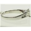 Image 3 : #38-14K WHITE GOLD PRINCESS CUT DIAMOND & 6