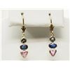 Image 1 : #39-14K YELLOW GOLD FANCY COLOUR SAPPHIRE EARRINGS