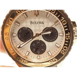 #40-BULOVA SPORT BROWN RUBBER STRAP MEN'S QUARTZ