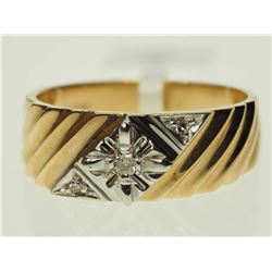 #41-10K YELLOW & WHITE GOLD DIAMOND HEAVY MEN'S