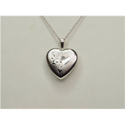 #43-STERLING SILVER HEART-SHAPED LOCKET