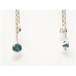 #46-14K WHITE GOLD BLUE-GREEN DIAMOND & WHITE