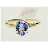 Image 1 : #49-14K YELLOW GOLD TANZANITE & DIAMOND RING SIZE 6.5
