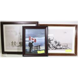 SET OF 3 FRAMED CANADIAN MILITARY WAR