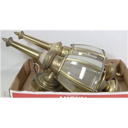 PAIR OF BRASS EXTERNAL SCONCES 18"