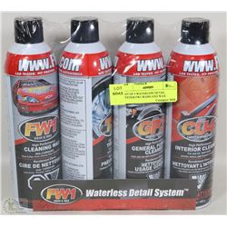 LOT OF 4 WATERLESS DETAIL SYSTEM FW1 WASH AND WAX