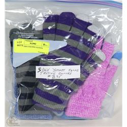 5PACK LADIES TEXTING GLOVES