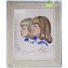 Image 1 : SIGNED PICTURE D. SIRCA ORIGINAL 1966 TWIN GIRLS