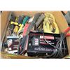 Image 1 : FLAT IWTH ASSORTED TOOLS AND BATTERY CHARGER
